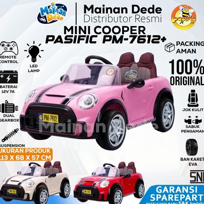 Murah Mainan Mobil Aki Anak Mini Cooper Pasific Pm7612+ Ban Eva Pm 7612+
