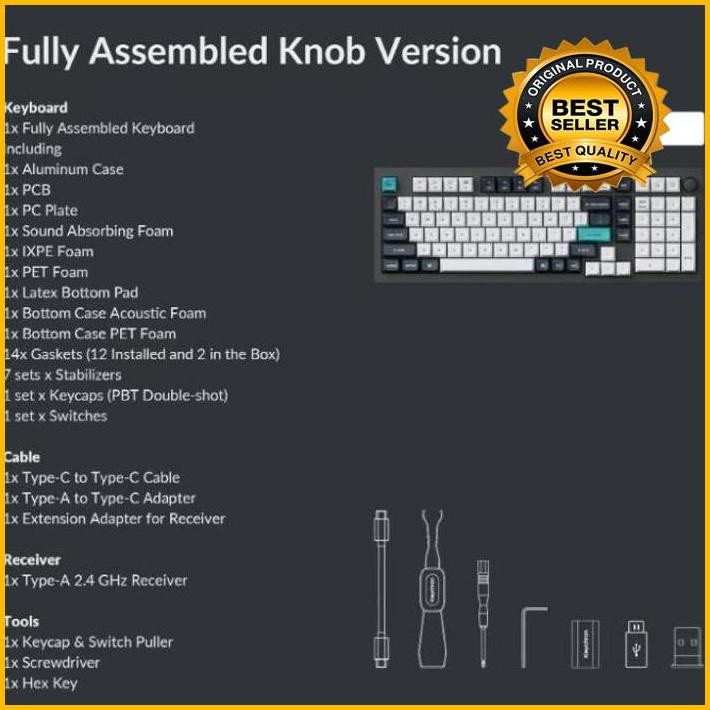 Keychron Q5 Max Keyboard Mekanis Nirkabel 96% - Carbon Black/Shell White