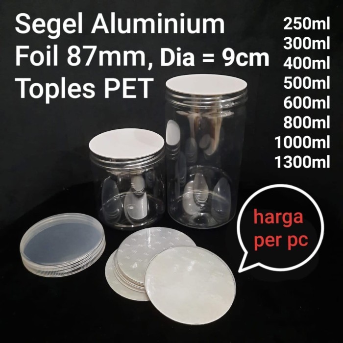 EKSLUSIF Segel Aluminium Foil 87mm Toples Tabung Silinder