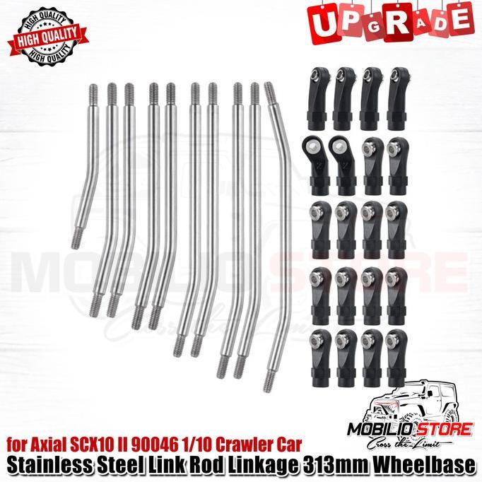 Murah Stainless Steel Link Rod Linkage 313 Mm Wheelbase For Axial Scx10 Ii