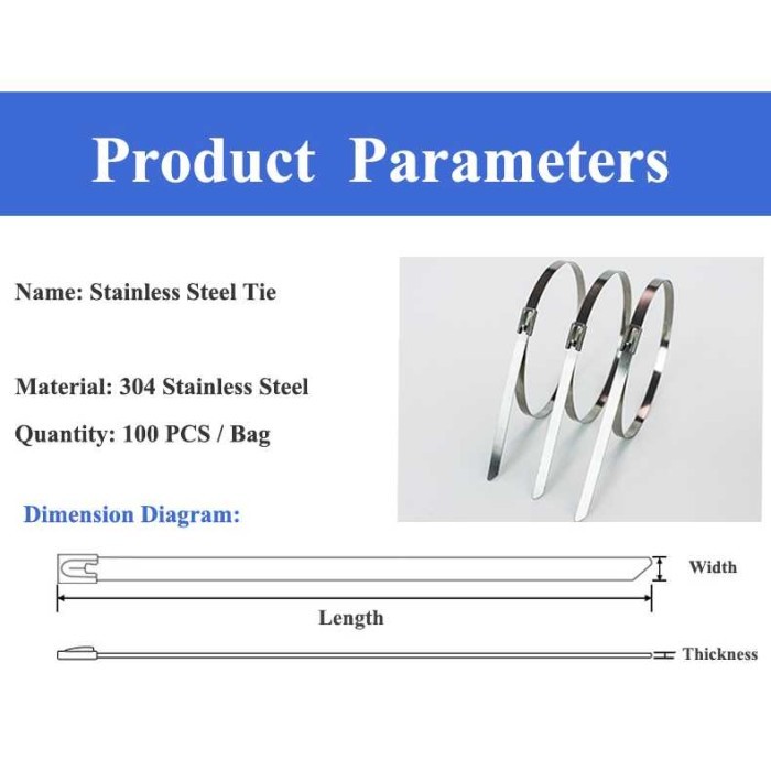 

Kabel Tis Stainless Isi 100 Pcs/ Kabel Ties Besi Baja Anti Karat Original