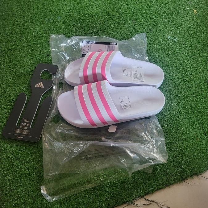 Adidas Original Women Adilette Aqua Slide Sandal White Pink Bnwt Resmi Naunau_Store12