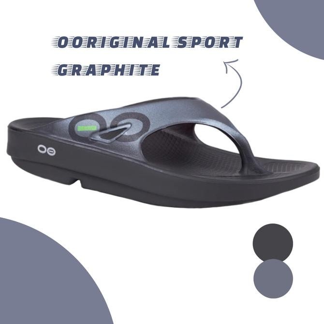 Oofos Men Sandal Ooriginal Sport Black Graphite Raysandi67