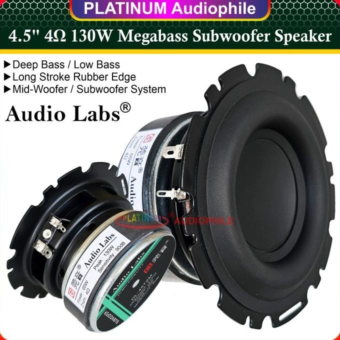 Speaker 4.5 Inch Subwoofer Woofer MEGABASS 4 ohm 4.5" Hifi Audio labs Terlaris