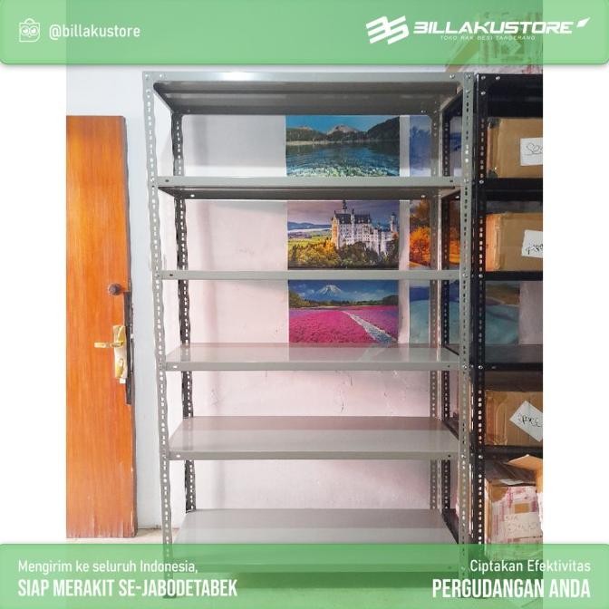 Rak Besi 6 Susun 110 X 45 X 200 Besi Siku Tebal Rak Gudang Serbaguna Erendias42