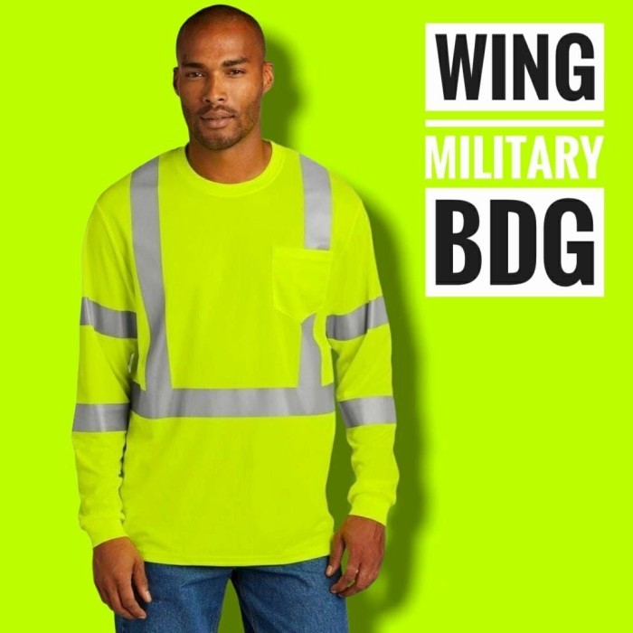 Kaos Safety Proyek Skotlet Tangan Panjang - Kaos Lapangan Terbaru