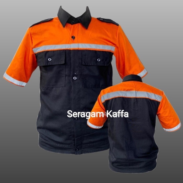 Wearpack Safety Seragam Kerja bengkel seragam kombin Lengan pendek