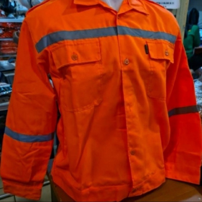 baju safety lengan panjang baju kerja wearpack orange
