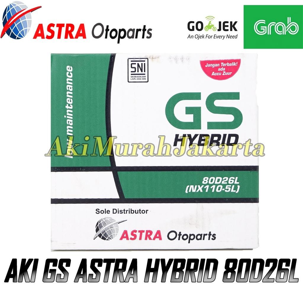 Aki Mobil Mitsubishi Pajero Gs Hybrid Astra 80D26L Aki Basah 12V / 70Ah