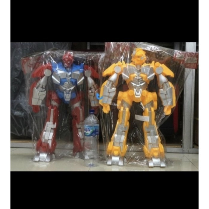 HOT SALE 50cm mainan robot transformer JUMBO bumblebee optimus prime nyala suar