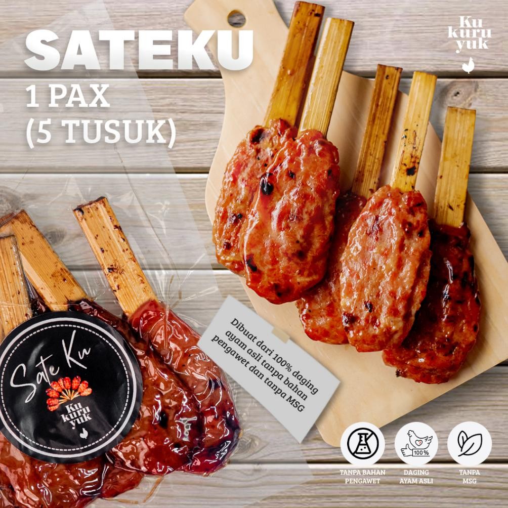 

Dendeng Ayam Kukuruyuk - Sateku Kukuruyuk 1 Pax Isi 5 Tusuk Sate 200gr