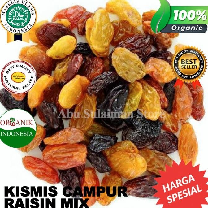 

Baru! Mix Raisins Unsweetened 1 kg / Kismis Kuning dan Hitam 1 kg