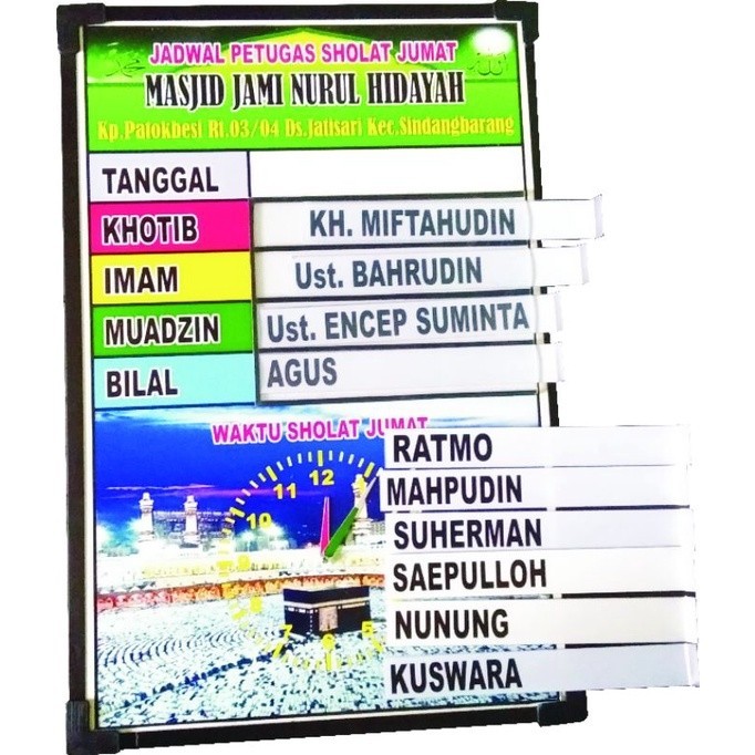 

Dijual PAPAN JADWAL SHOLAT JUMAT Berkualitas