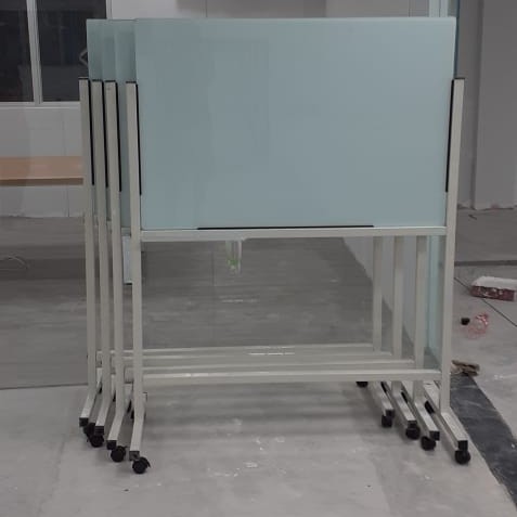

PROMO! glass white board magnetik standing 80 120 cm