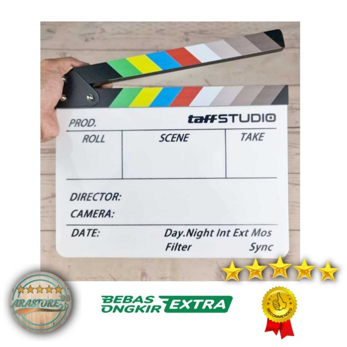 

Clapper Board Colorful Acrylic Profesional Movie Papan Shooting Movie