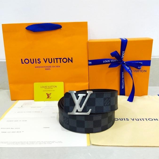 Ikat pinggang LV Belt Premium Mirror Original - Damier Graphite