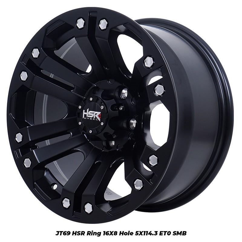 Velg Mobil R16 Off Road - Velg Hsr Jt69 Ring 16 Pcd.5X114,3 Warna Hitam