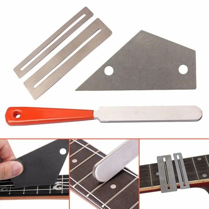 1/2PCS Guitar Fret Wire Sanding Stone Protector Kit Finger Plate