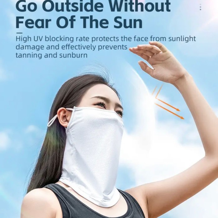 Rockbros Mz012 Face Mask Masker Wajah Uv Balaclava Ice Silk Anti-Uv