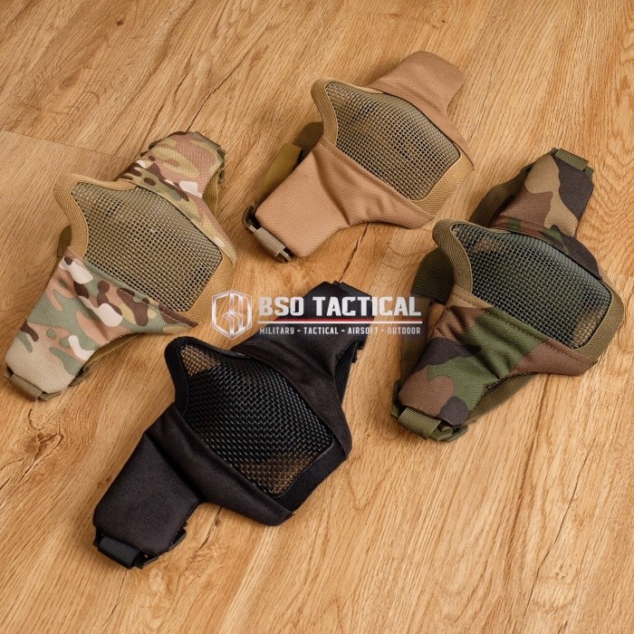 Tactical Mask Wiremesh Pdw Half Face Mask Airsoft Masker Jaring Import