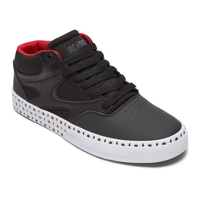 DC Shoes Men Kalis Vulc Mid AC/DC Shoes Black/White/Red ADYS300638