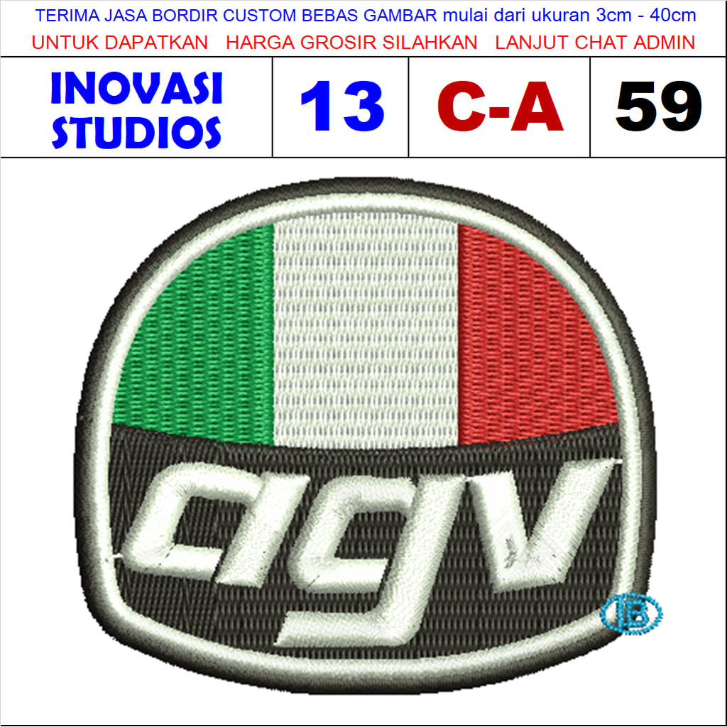 PATCH BORDIR LO MOTORCYCLE HELMETS SCOOTER AGV C-A59 - IPATCH STUDIOS REVIEW/TESTIMONI