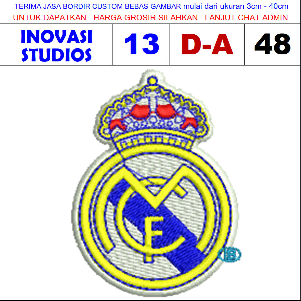 PATCH BORDIR LOGO D-A48 REAL MADRID KLUB BOLA LIGA SPANYOL REVIEW/TESTIMONI- IPATCH STUDIOS