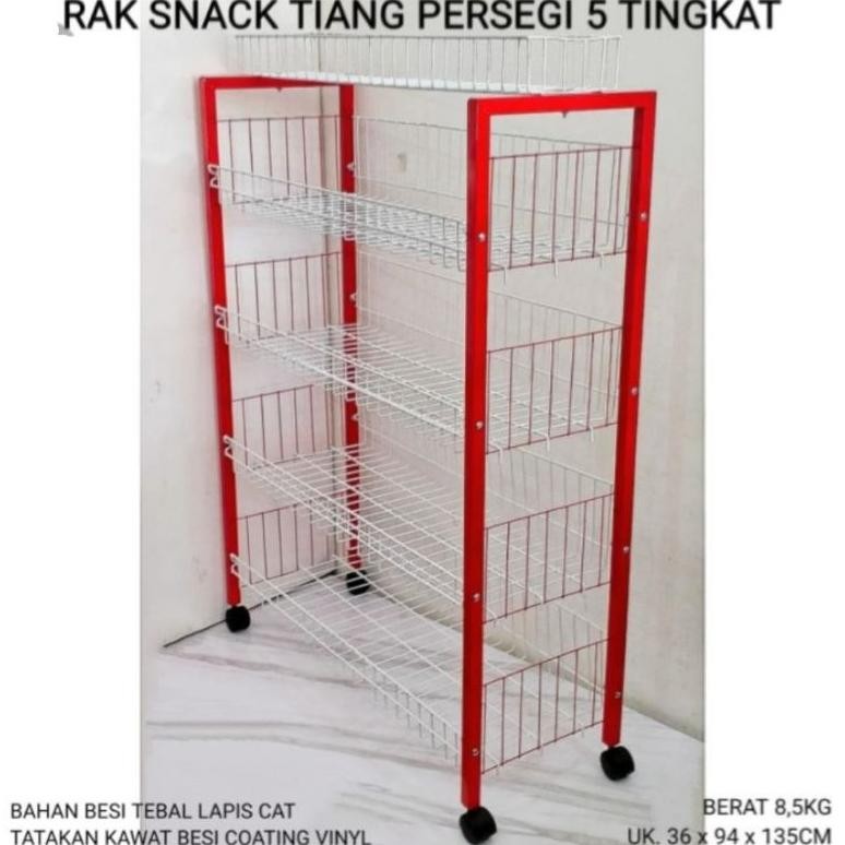 GIOR RAK CIKI RODA SUSUN 5 / RAK JAJANAN SUSUN 5 RODA