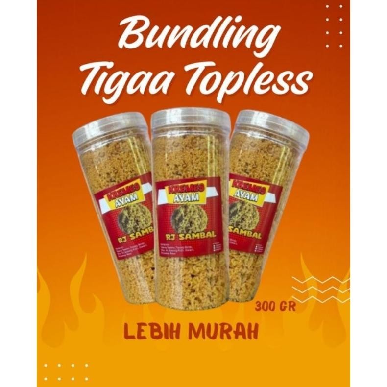 

Paket Bundling 3 Toples Kremesan Ayam Rj Sambal Kan 300gram