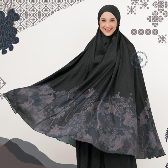 Mukena Travel Printing Miraya Jardin Black