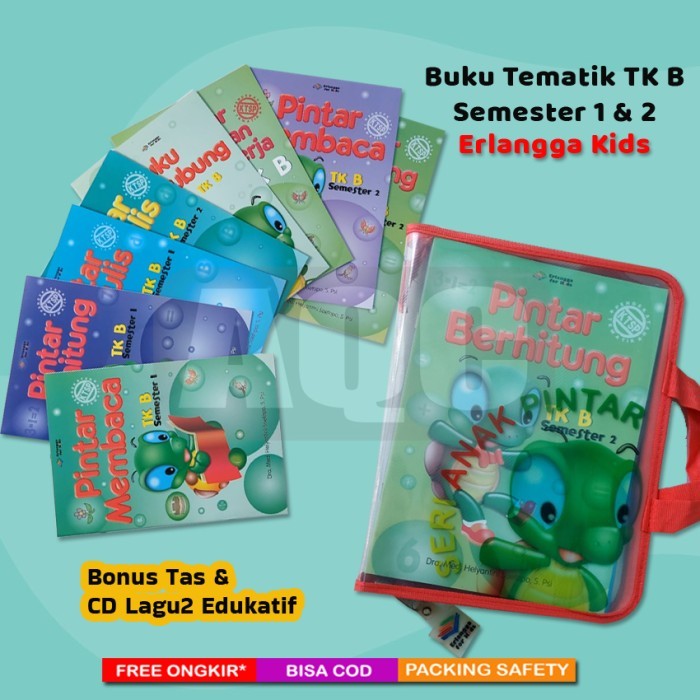 

Buku Tematik TK B Semester 1 & 2 8 Buku, Bonus Tas & CD Erlangga