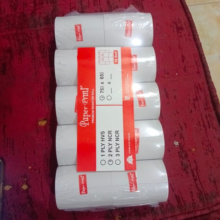 

HOT SALE! Kertas kasir NCR 2PLY / Struk NCR 2 RANGKAP 75x65 paket 10 Roll