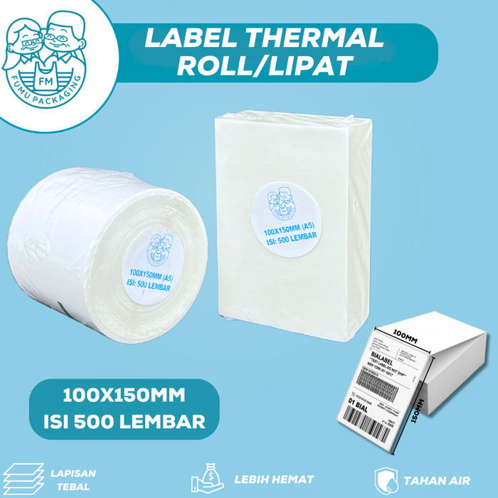 

Label Thermal Barcode/ Sticker Label Continuous 100x150mm Premium