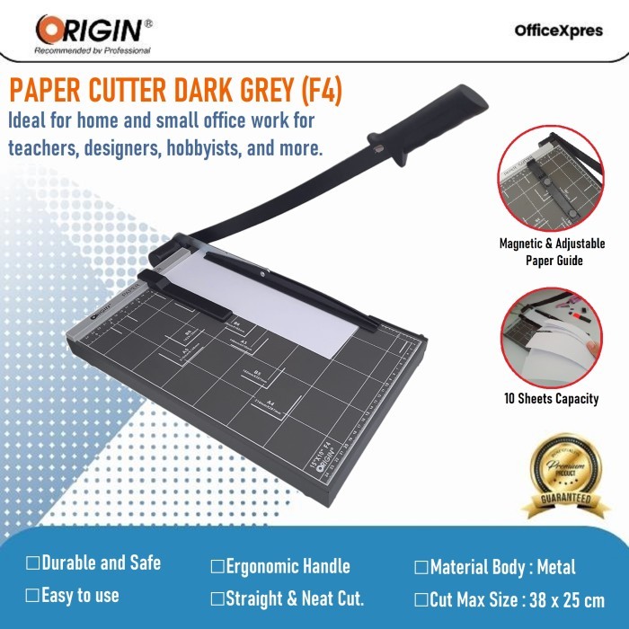 

TERBARU! Pemotong Kertas / Paper Cutter Origin F4R Dark Grey