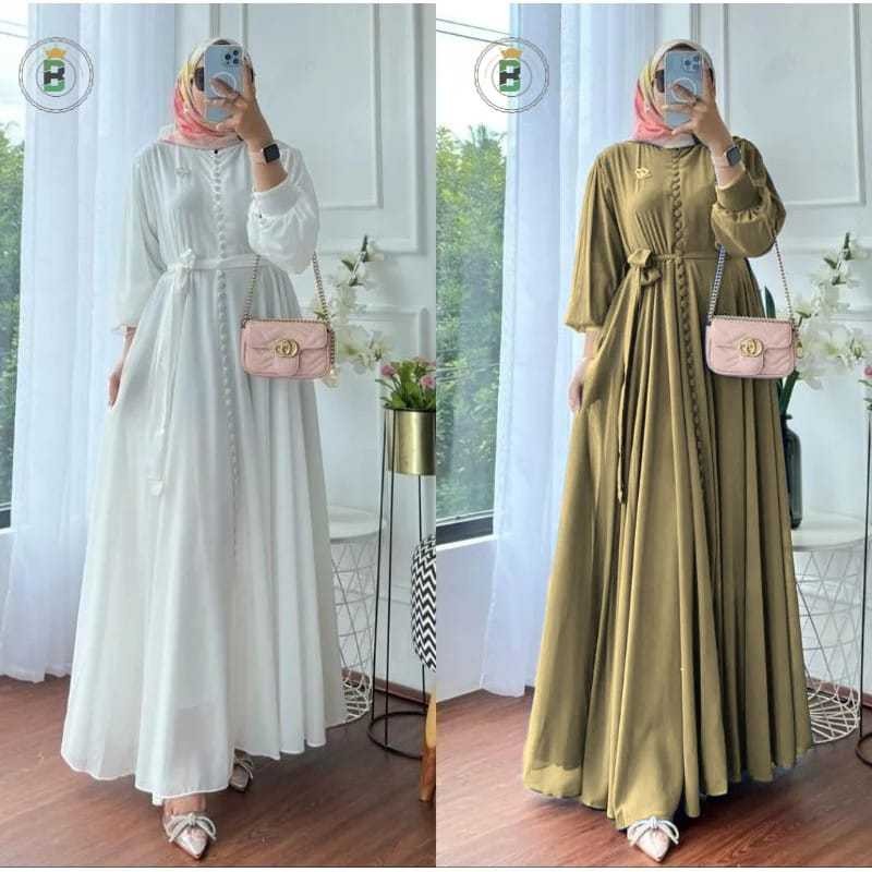 Gams Sari Perempuan Lebaran2025 Premium Baju Dress Polos Tanggung Ibu Hamil Gamus Wanita Terbaru 202