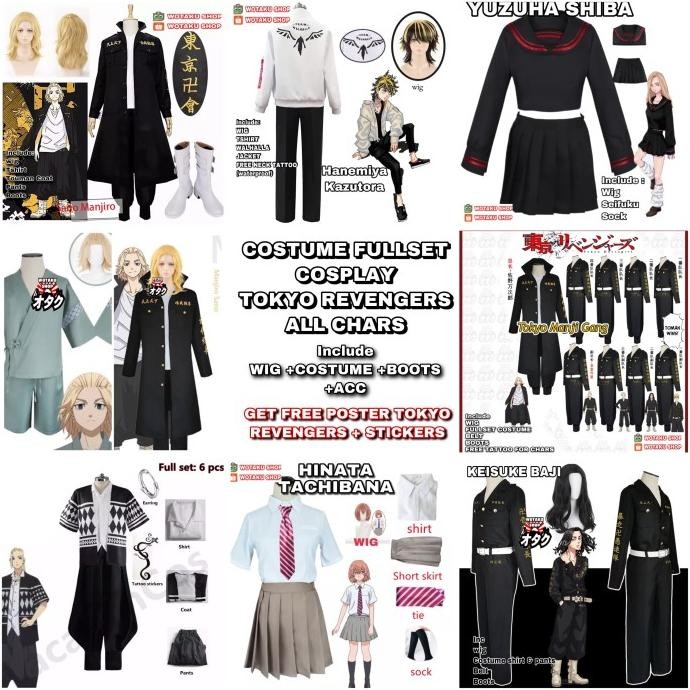 KOSTUM PRIA Fullset cosplay+wig+acc tokyo revengers tenjiku bonten brahman mikey