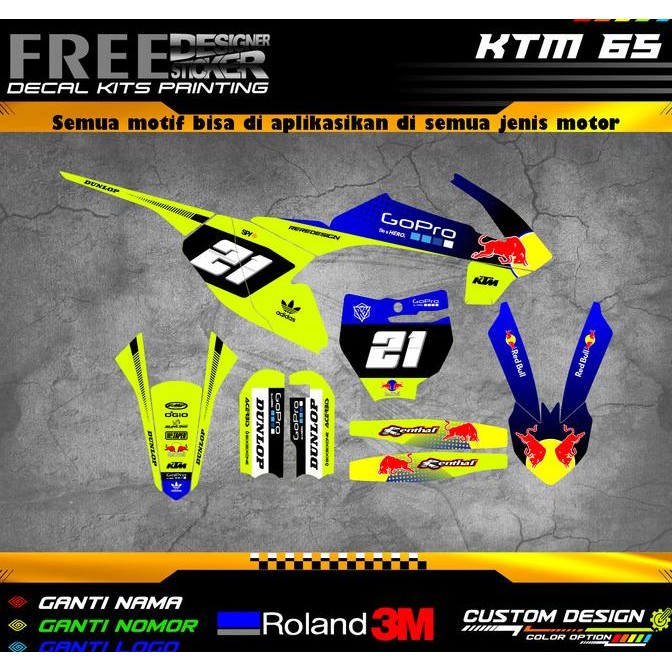Decal Stiker Motor KTM 65 CC Custom Design 002