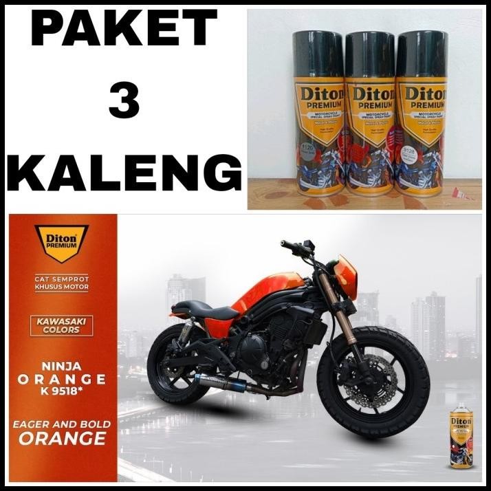 PAKET 3 KALENG pilok cat semprot diton premium K9519 ninja orange 9519 ninja orange