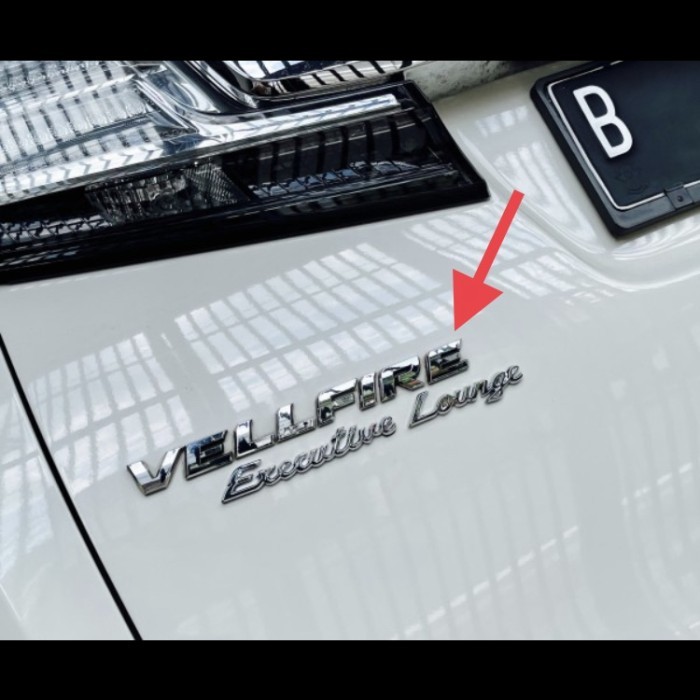Emblem Vellfire Alphard executive lounge V6 tulisan warna chrome