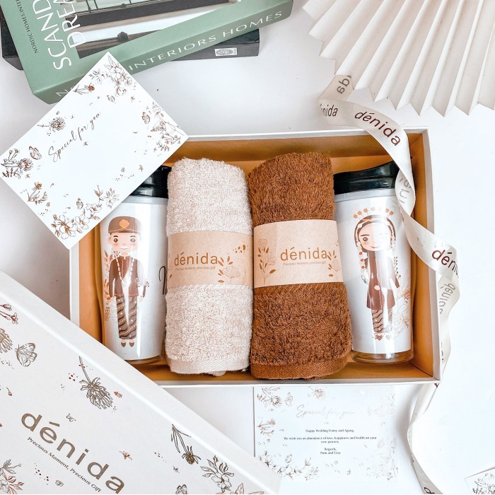 Hampers Wedding Handuk Tumbler Couple Kado Nikahan Kado Wedding Premium