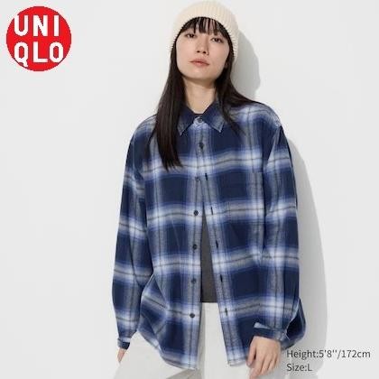 Kemeja Flanel Kotak Unisex Pria lengan panjang UNIQLO ORIGINAL NEW IN Terlaris