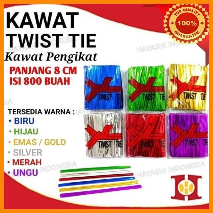 

(HAYA) TWIST TIE KAWAT 8 CM PENGIKAT BINGKISAN, ROTI, LOLIPOP, KADO