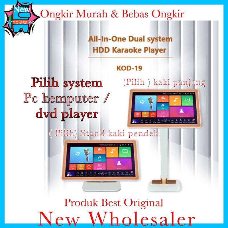 Monitor Touch screen 19 inch karaoke Kjb layar sentuh geisler dan bisa untuk PC kemputer