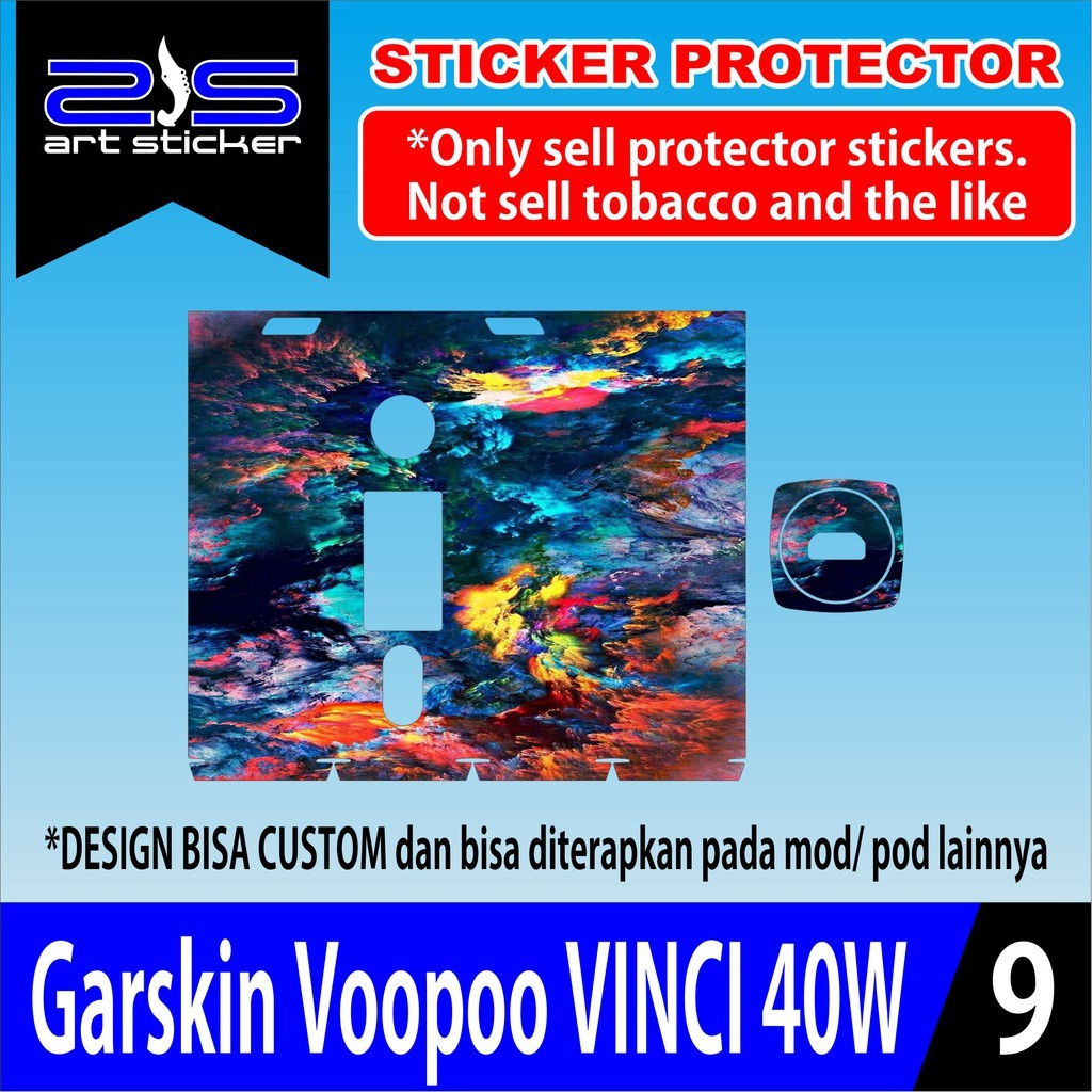 

*PromoTerjangkau* Voopoo Vinci Abstrak Blue Garskin Wrap Stiker Premium / X Casing Case COD