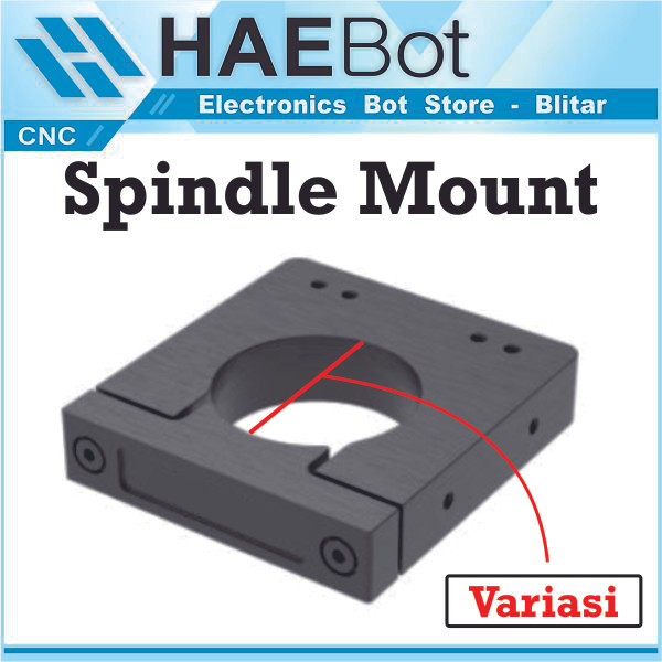 Haebot Router Spindle Mount Bracket Motor Spindle Dudukan Aluminium