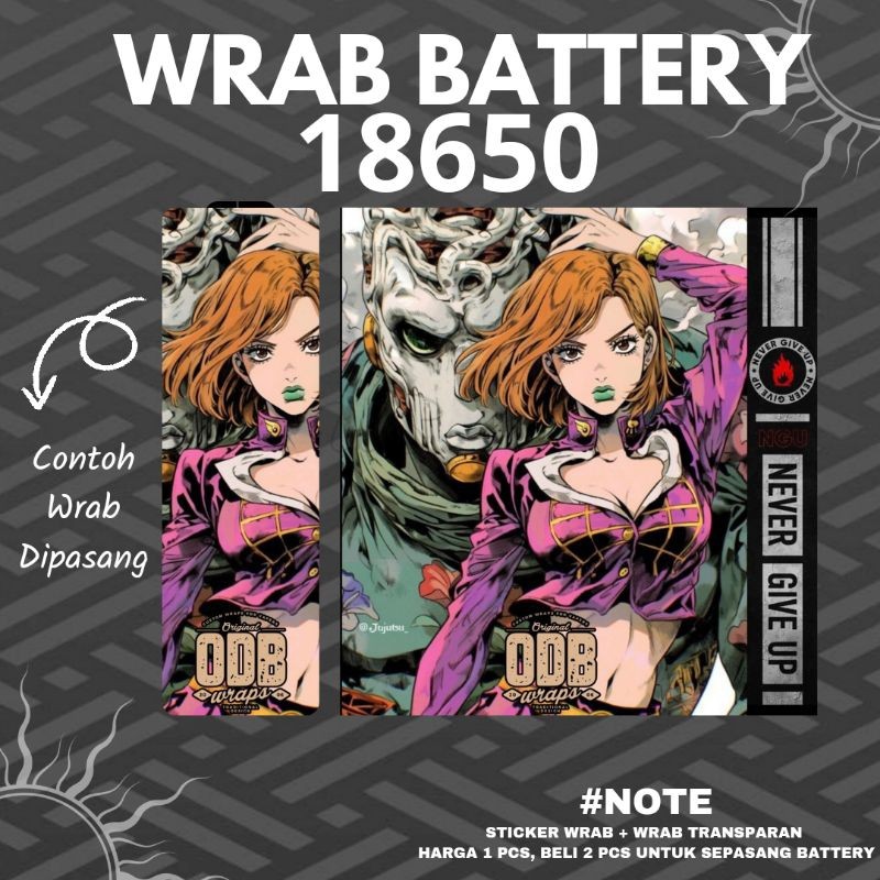 

*PromoTerjangkau* Stiker Wrap Baterai 18650 Odb Girl Monster Untuk Melindungi Garskin Premium / X Casing Case COD