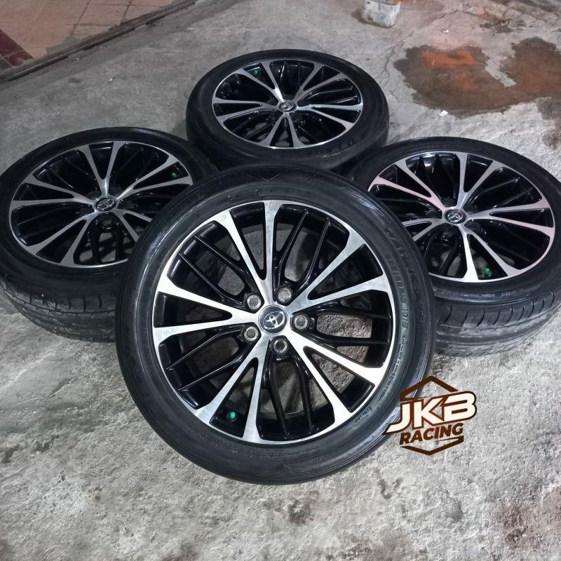 Velg Racing Second Ring 18 Lubang 5X114 + Ban 235/50 R18 Buat Innova Alphard Vellfire Voxy