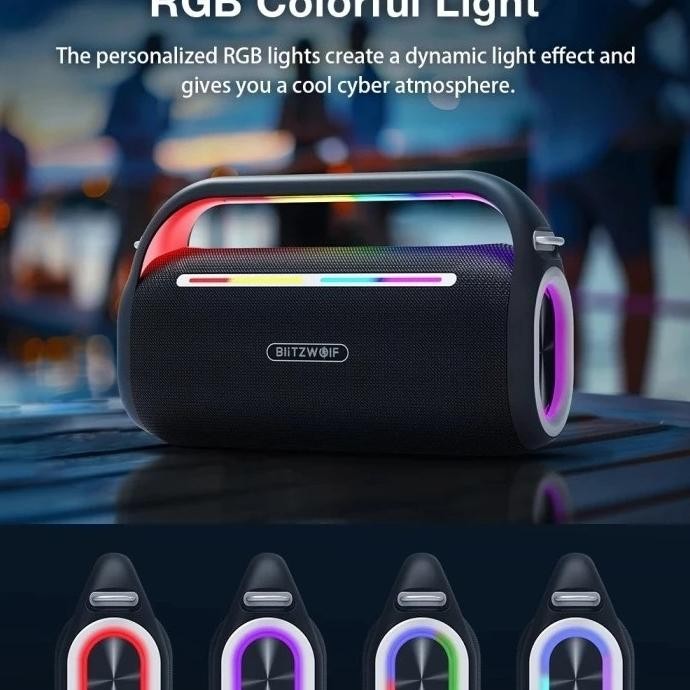 Murah Blitzwolf Bw Wa7 120W Bluetooth Speaker Portable Karaoke Speaker With Microphones 8000Mah  Pow