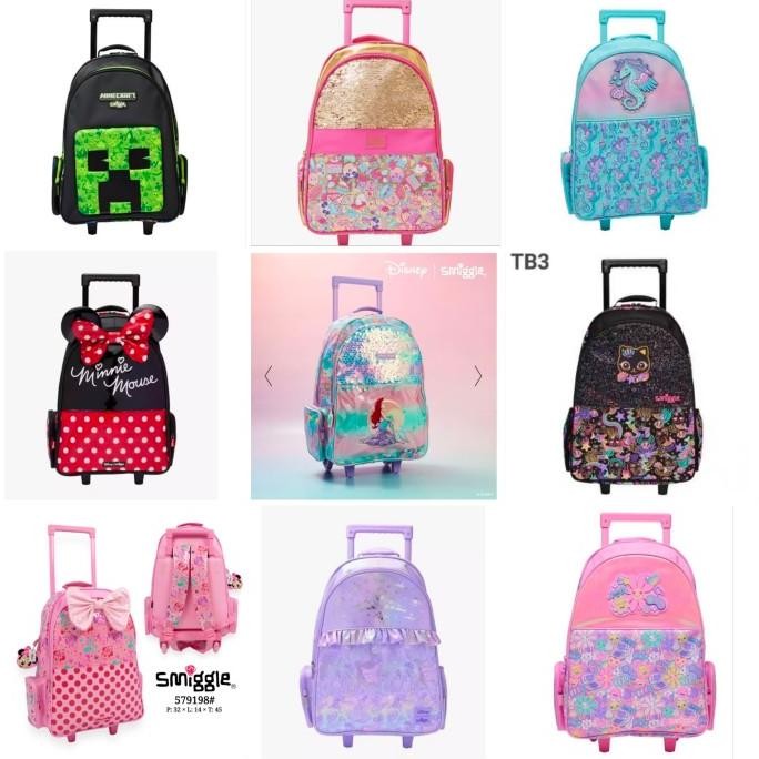 Murah Tas Dorong Smiggle / Tas Koper Anak/ Tas Trolley Backpack Cewek-Cowok