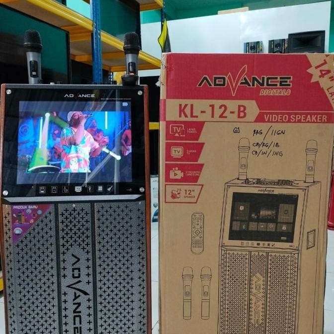 Promo Speaker Portable Advance Kl-12-B Ada Layar Tv 12 Inch + 2 Mic